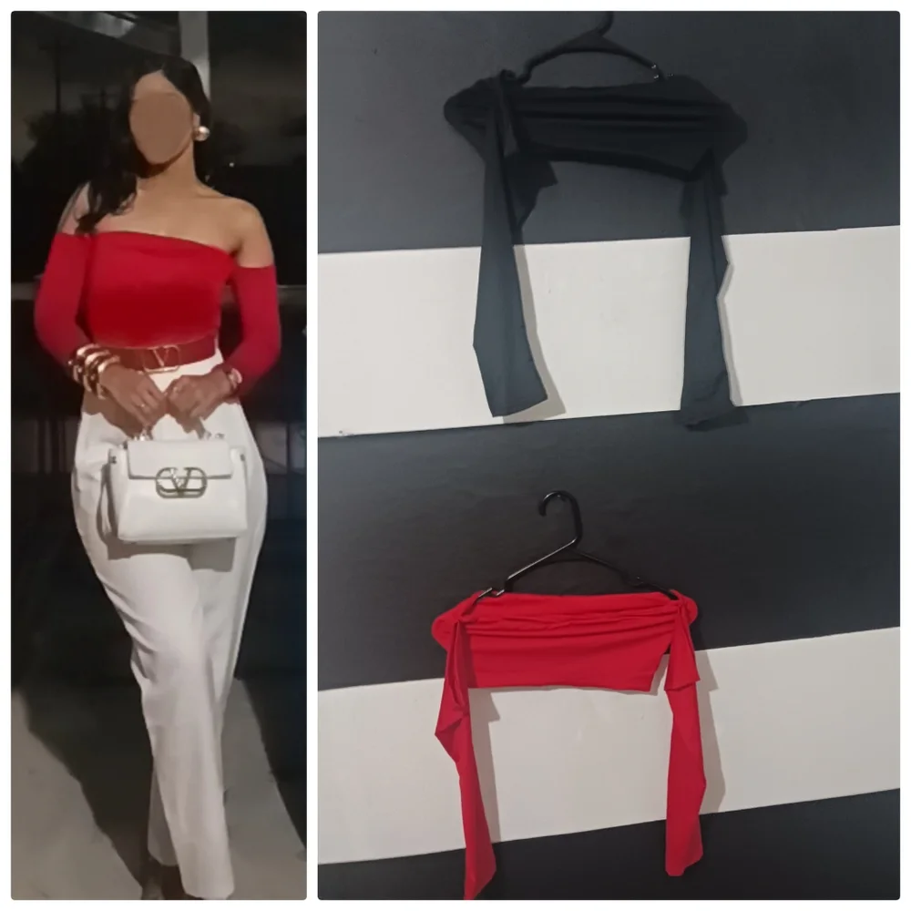 Bundle of Women stretchable off shoulder long sleeve tops - Picture 2 of 12